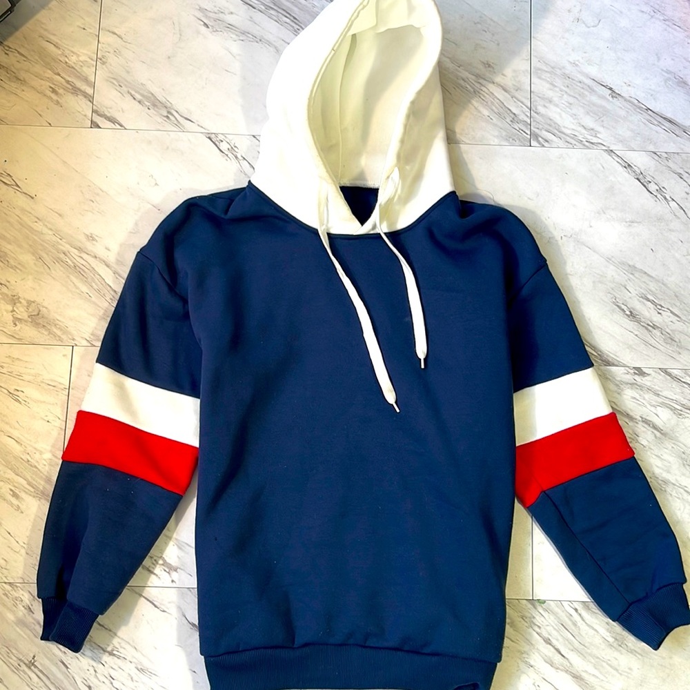 Women M navy very thick hoodie